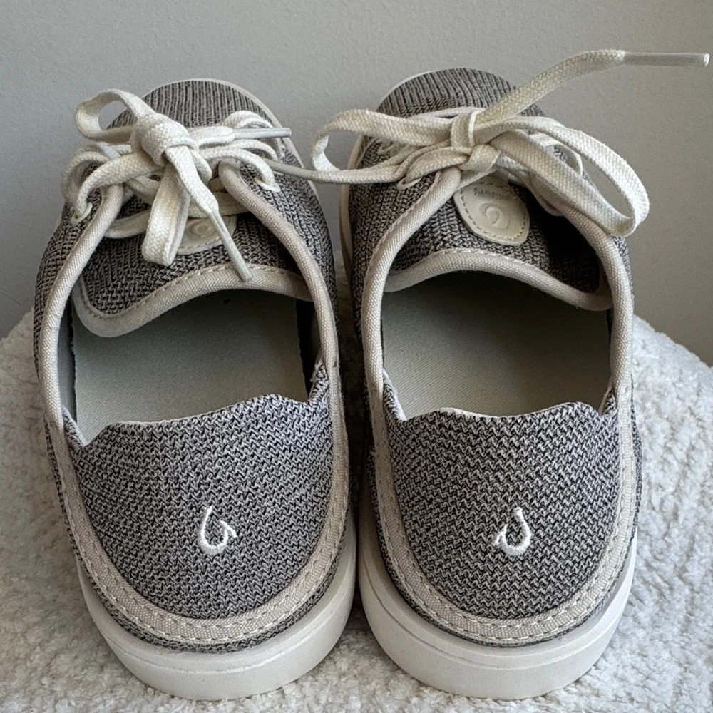 Olukai Pehuea Li Convertible Sneaker Women Tapa/White Sand Sz 7.5